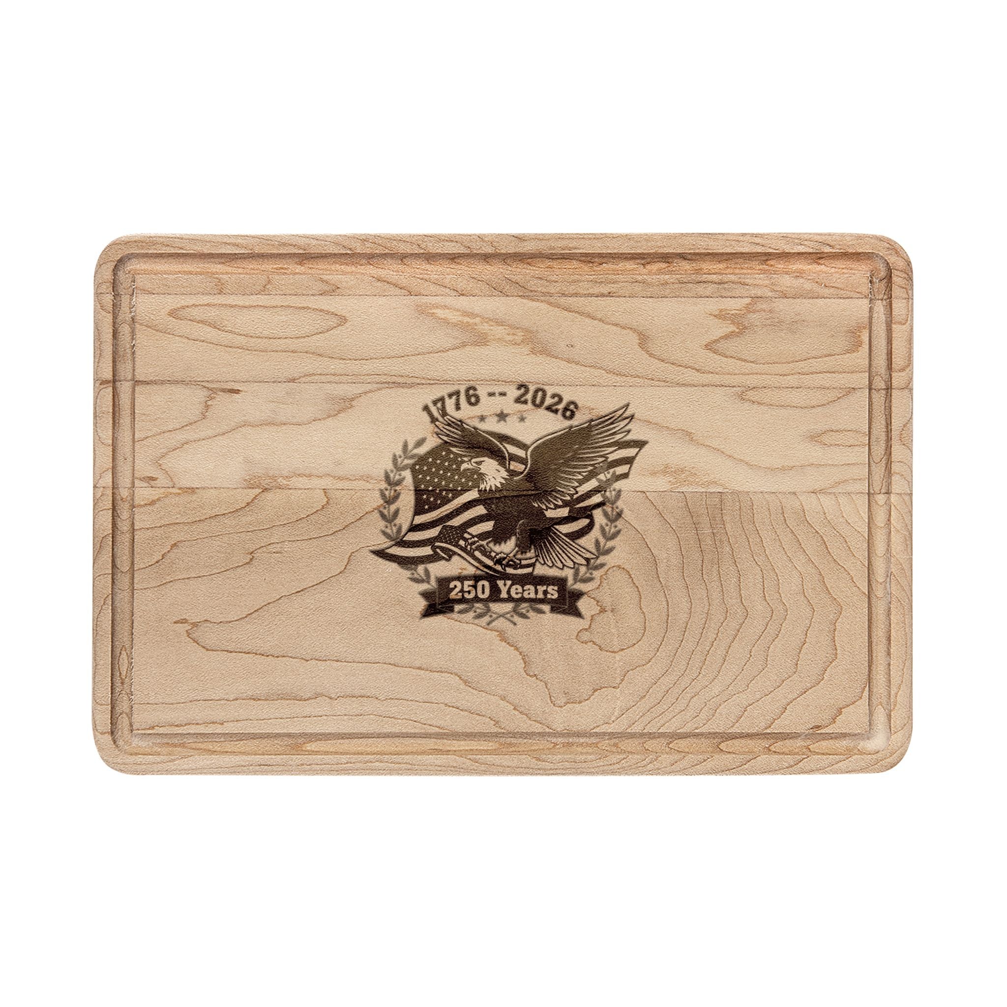 American Eagle 250 Years Engraved Wooden Cutting Board | Patriotic Cheeseboard