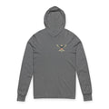 Eagle Crest Hooded Long-Sleeve Tee — Small Chest Emblem, Patriotic Casual Shirt