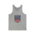 USA Shield Tank Top — Patriotic Red White Blue Athletic Jersey Tank