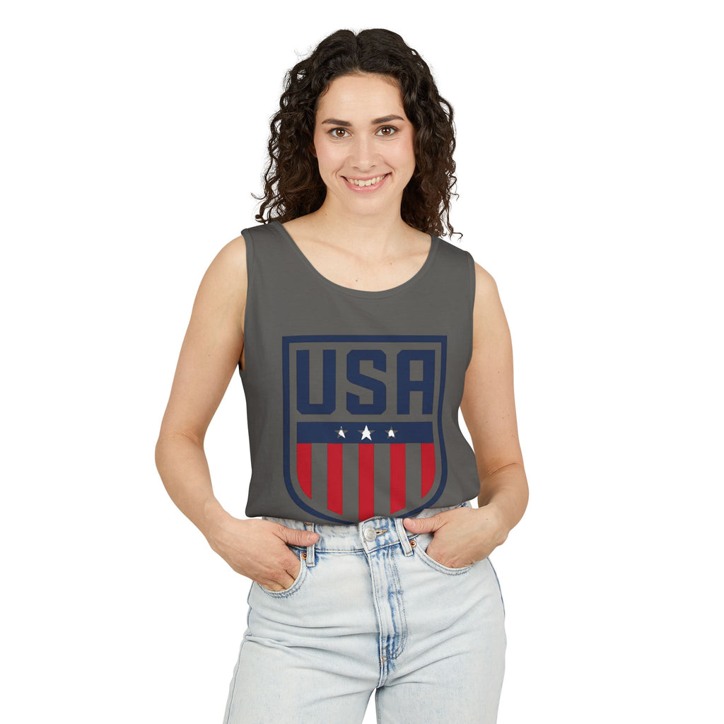 USA Shield Tank Top — Patriotic American Flag Athletic Tank