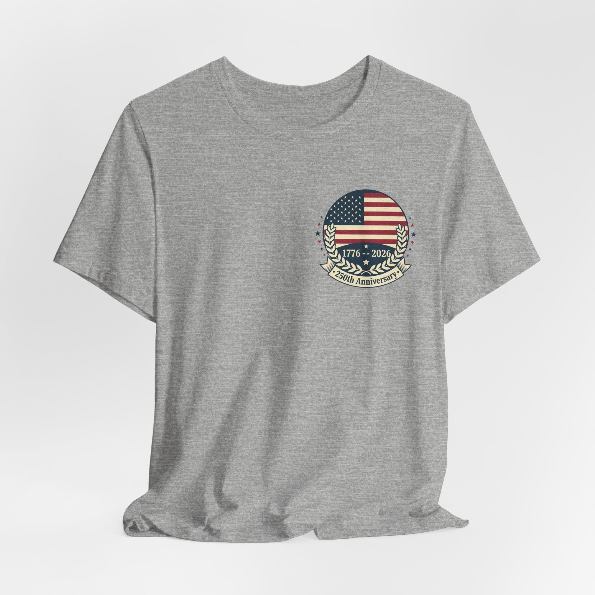 American Flag Emblem Tee — 1776–2024 Patriotic Short Sleeve Shirt