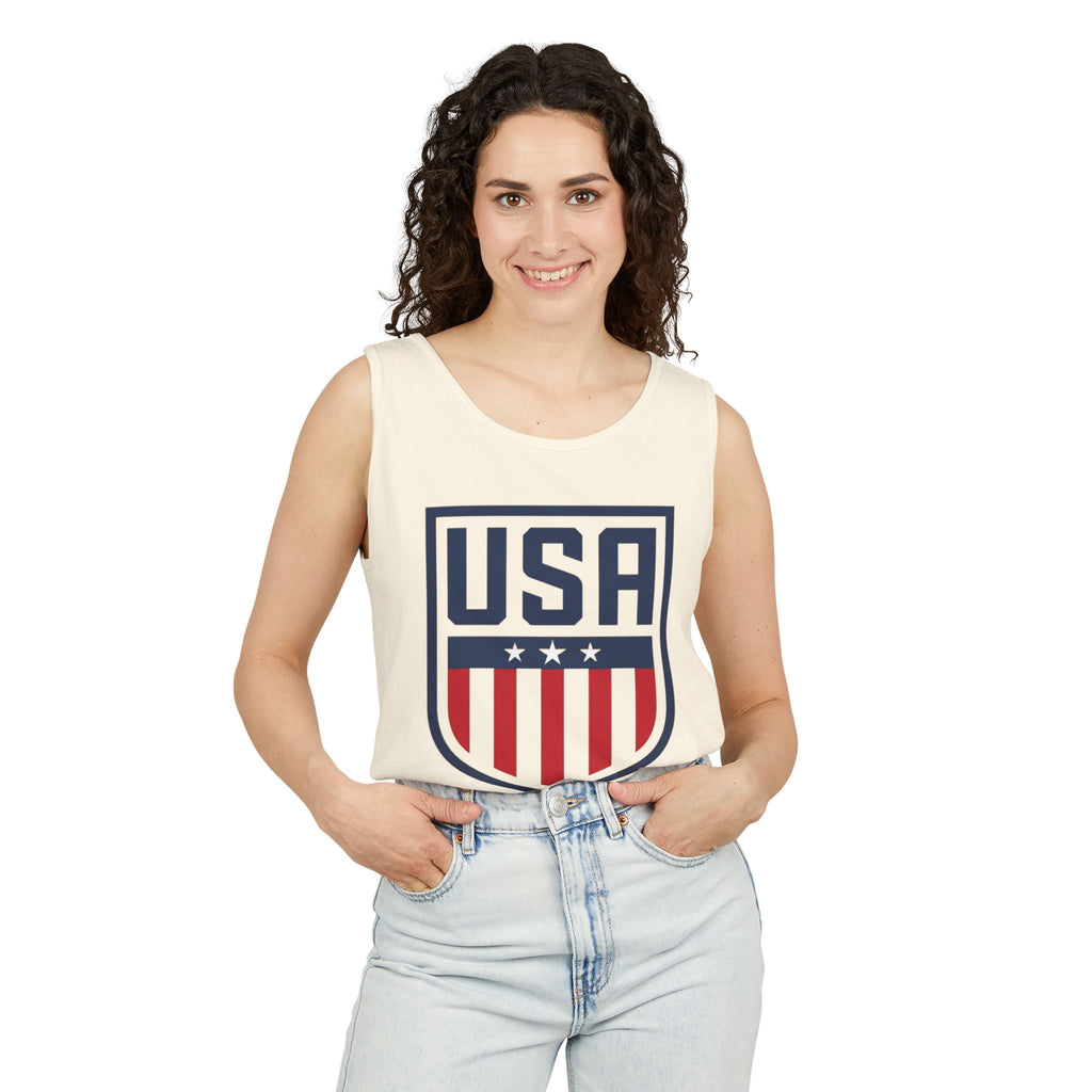 USA Shield Tank Top — Patriotic American Flag Athletic Tank