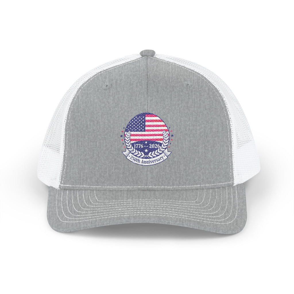 Celebrate America’s 250 years! Patriotic Trucker Cap.