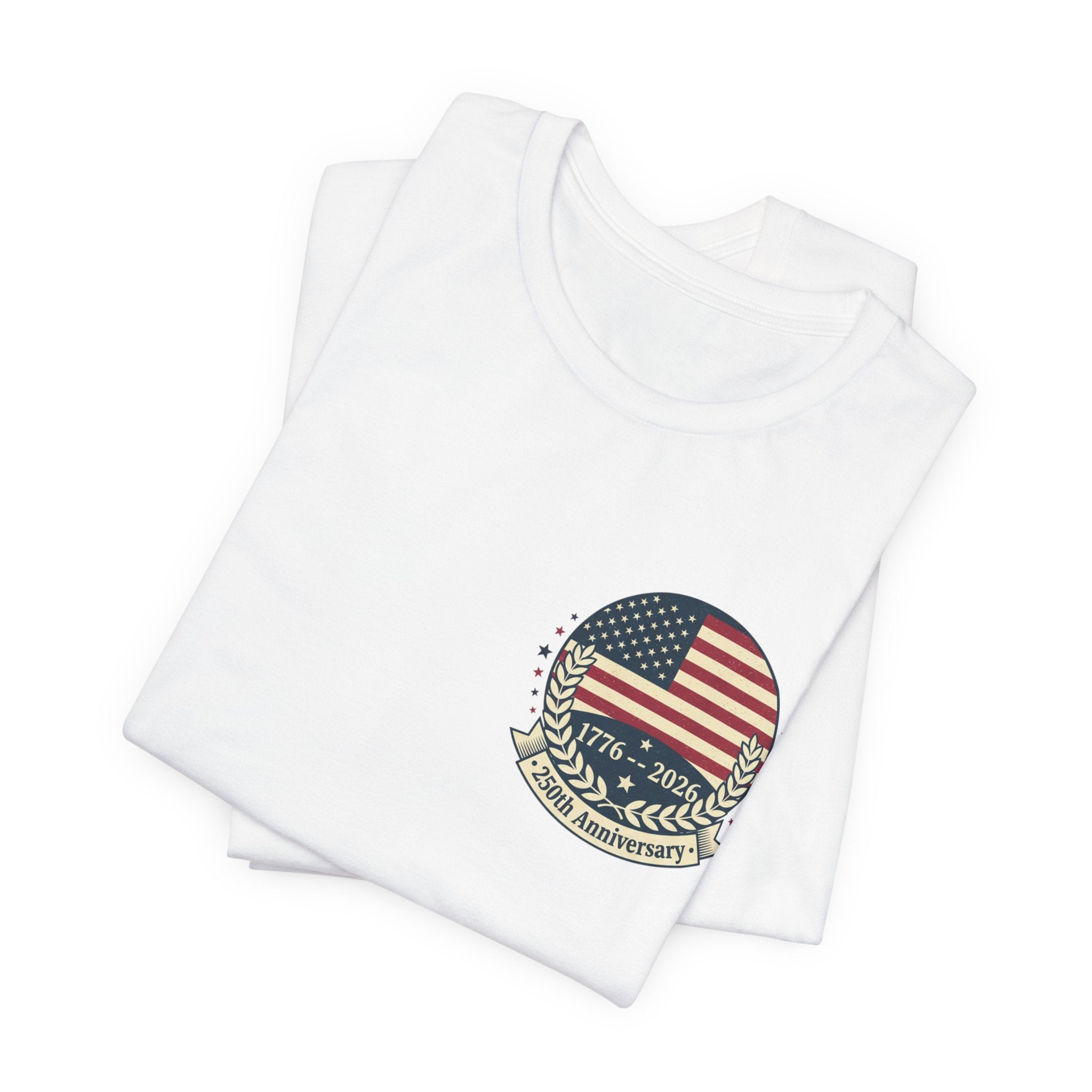 American Flag Emblem Tee — 1776–2024 Patriotic Short Sleeve Shirt