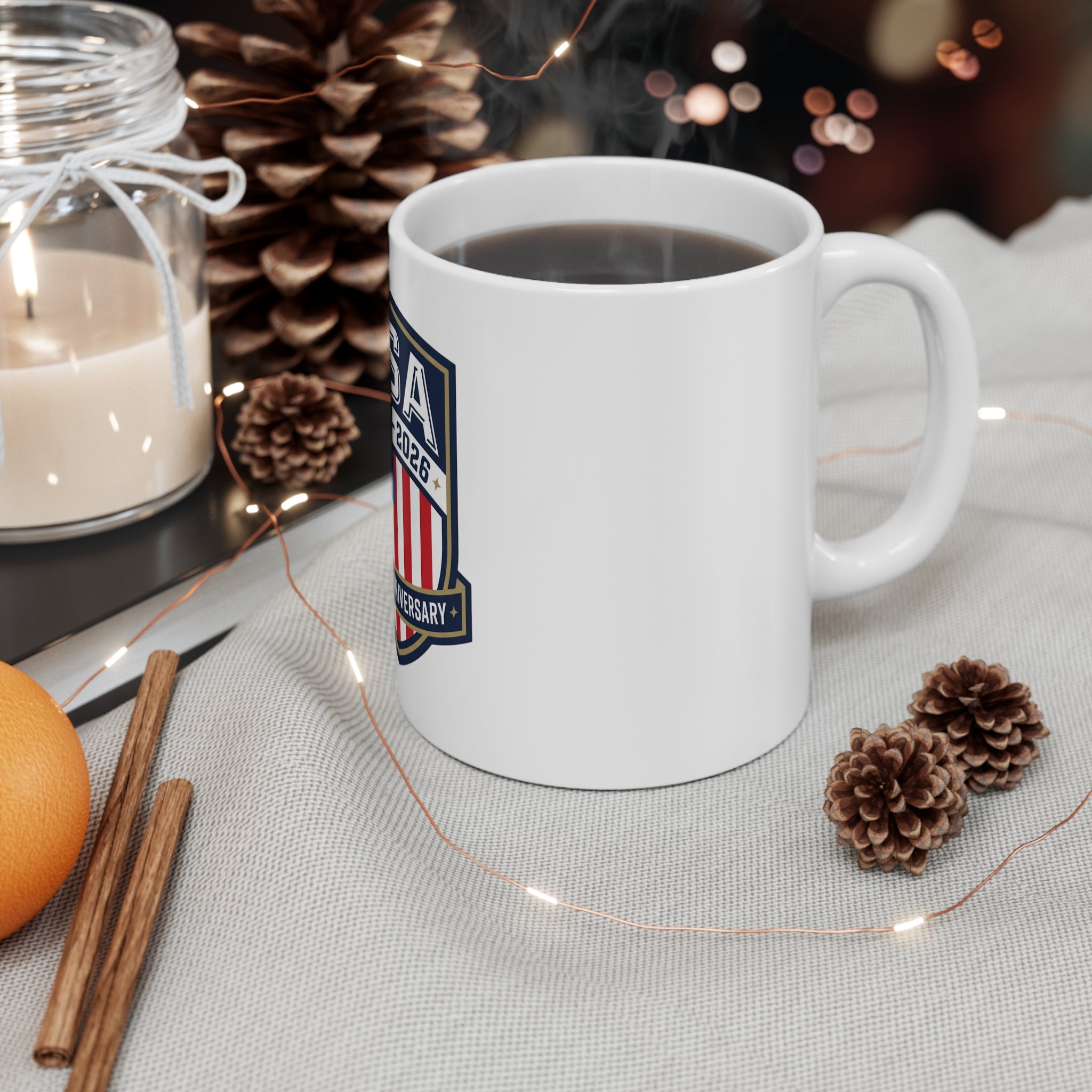 USA 250th Anniversary Coffee Mug – 1776–2026 Patriotic Shield Design