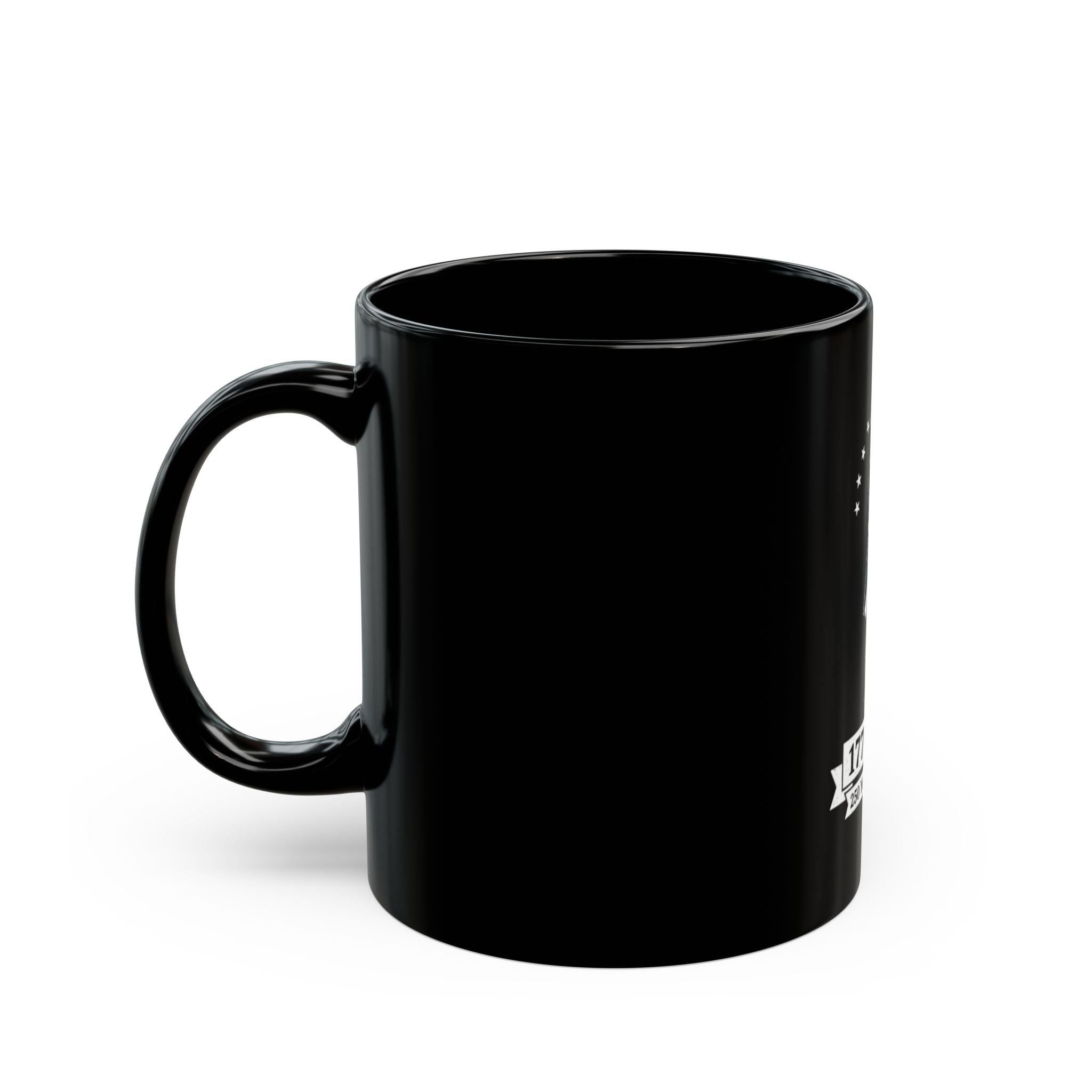 1776–2026 Revolutionary Soldier 250 Years of Freedom Mug | Black Ceramic