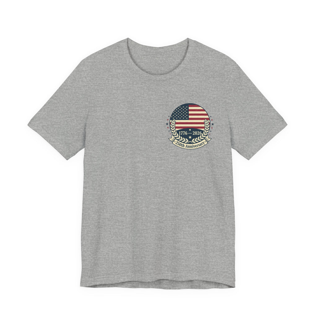 American Flag Emblem Tee — 1776–2024 Patriotic Short Sleeve Shirt