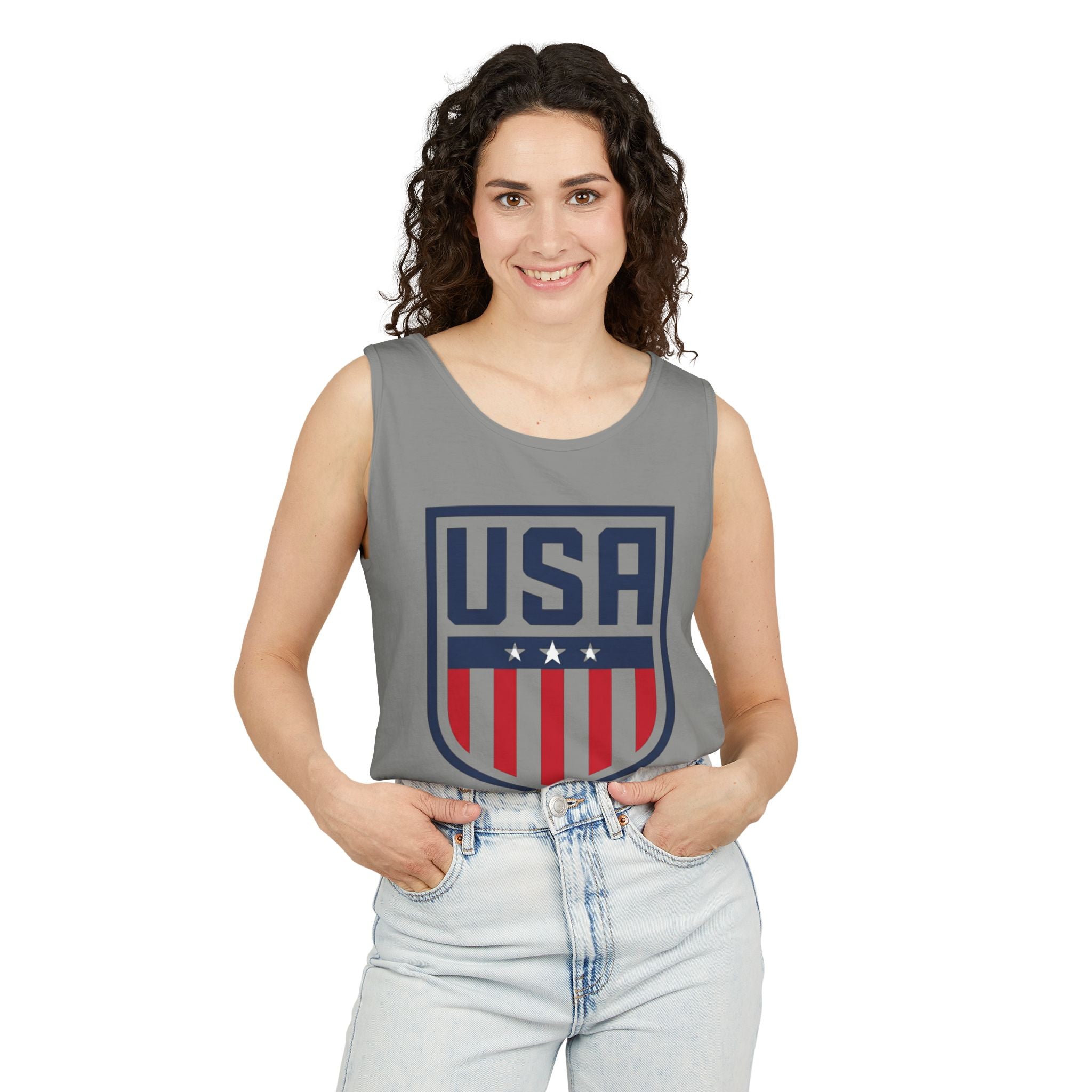 USA Shield Tank Top — Patriotic American Flag Athletic Tank