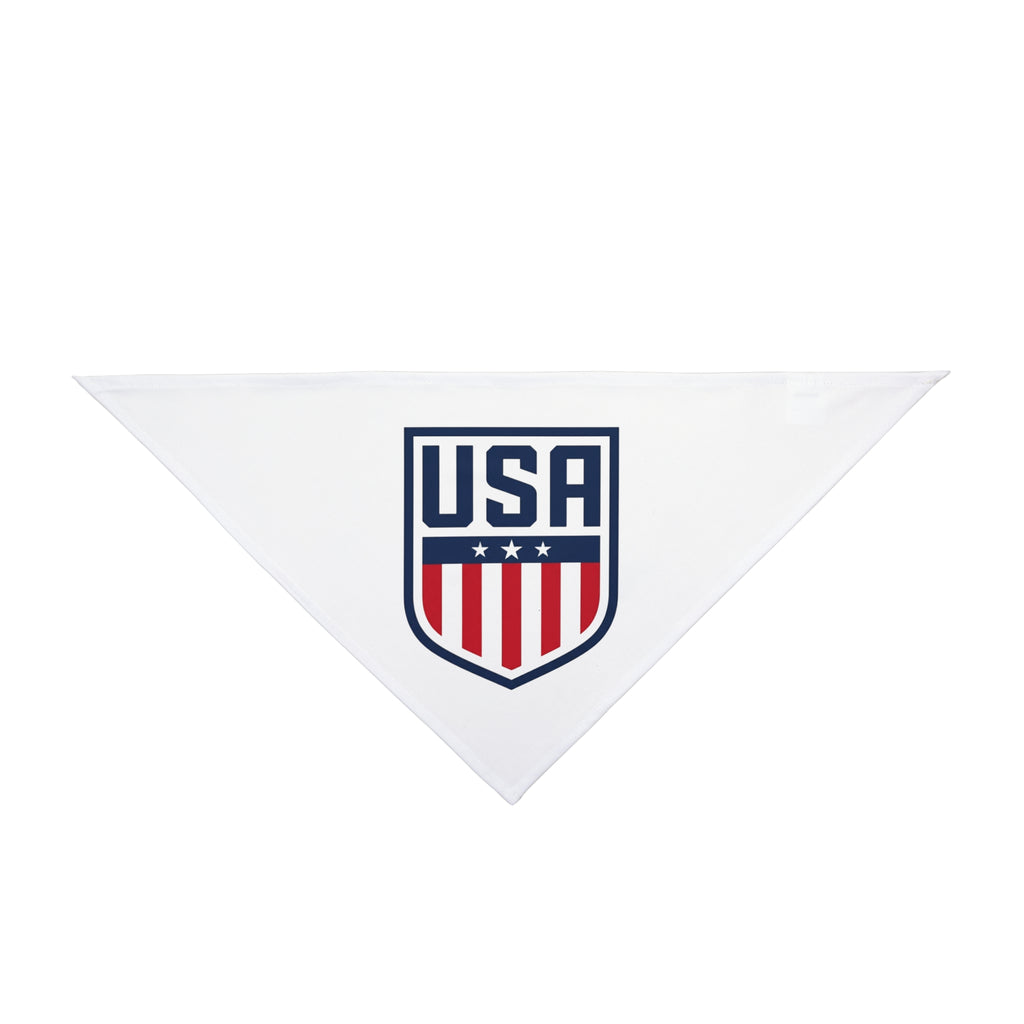 USA Shield Pet Bandana – Patriotic Red White & Blue Dog Scarf for 4th of July, Sporting Events & Everyday Wear